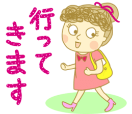 Sticker of Girl with a red ribbon sticker #13860485