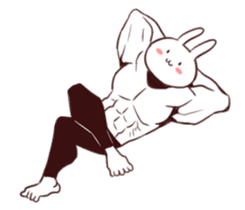 Muscle Animal (Rabbit) sticker #13861096