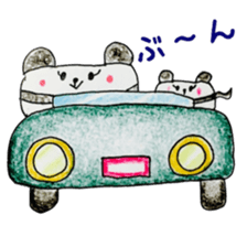 coloring sticker 2-balloon panda sticker #13861430