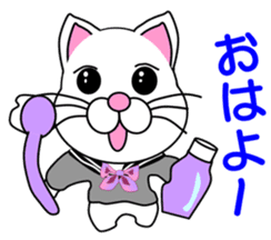 A white cat which is a JK sticker #13862022