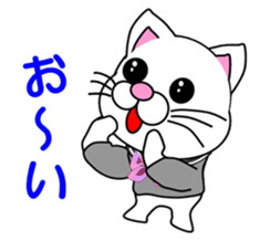 A white cat which is a JK sticker #13862025