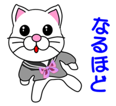 A white cat which is a JK sticker #13862027