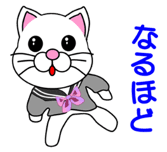 A white cat which is a JK sticker #13862027