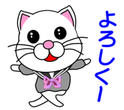 A white cat which is a JK sticker #13862028