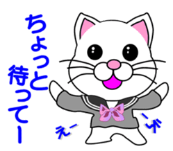 A white cat which is a JK sticker #13862031