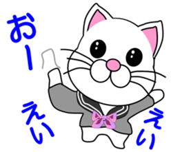 A white cat which is a JK sticker #13862036
