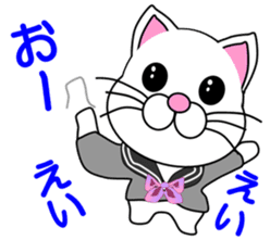 A white cat which is a JK sticker #13862036
