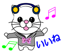 A white cat which is a JK sticker #13862037