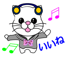 A white cat which is a JK sticker #13862037