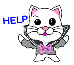 A white cat which is a JK sticker #13862039