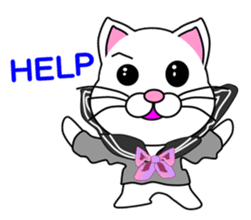 A white cat which is a JK sticker #13862039