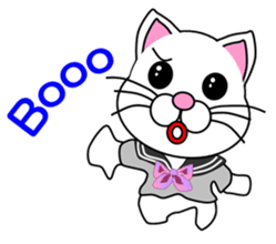 A white cat which is a JK sticker #13862041