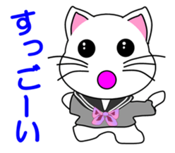A white cat which is a JK sticker #13862044