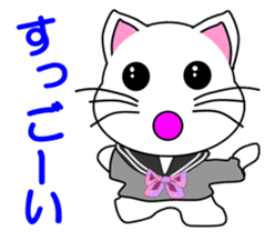 A white cat which is a JK sticker #13862044