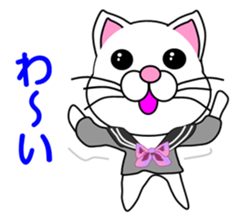 A white cat which is a JK sticker #13862045