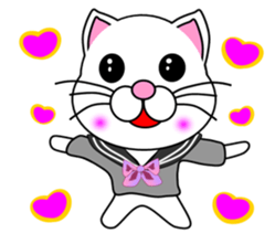 A white cat which is a JK sticker #13862047