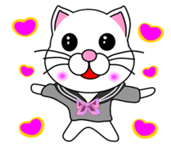 A white cat which is a JK sticker #13862047