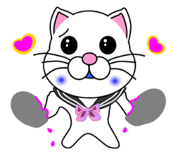 A white cat which is a JK sticker #13862048