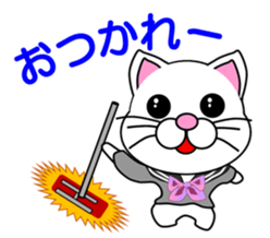 A white cat which is a JK sticker #13862050