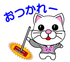 A white cat which is a JK sticker #13862050