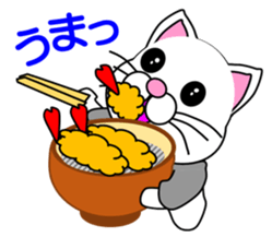 A white cat which is a JK sticker #13862057