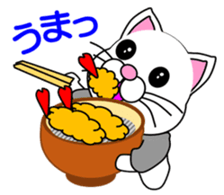 A white cat which is a JK sticker #13862057