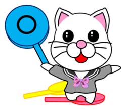 A white cat which is a JK sticker #13862058