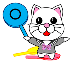 A white cat which is a JK sticker #13862058