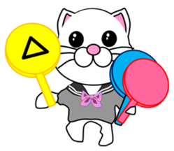 A white cat which is a JK sticker #13862059