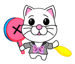 A white cat which is a JK sticker #13862060