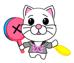 A white cat which is a JK sticker #13862060