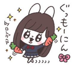 Long hair girl rabbit sticker #13862926