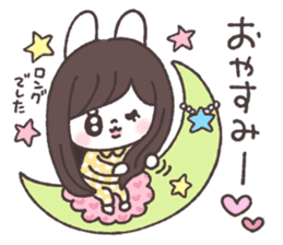 Long hair girl rabbit sticker #13862927