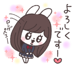 Long hair girl rabbit sticker #13862930