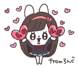 Long hair girl rabbit sticker #13862932