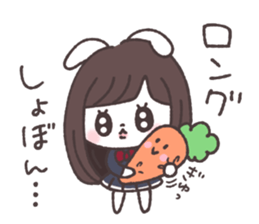 Long hair girl rabbit sticker #13862936