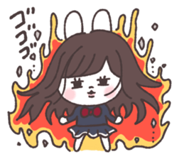 Long hair girl rabbit sticker #13862938