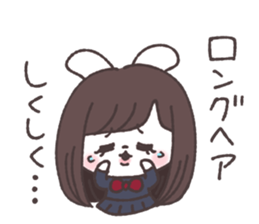 Long hair girl rabbit sticker #13862939