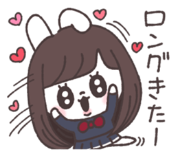 Long hair girl rabbit sticker #13862940