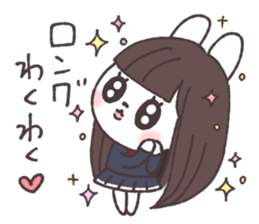 Long hair girl rabbit sticker #13862941