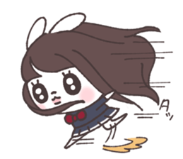 Long hair girl rabbit sticker #13862946