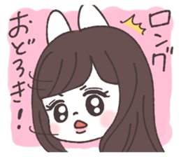 Long hair girl rabbit sticker #13862947