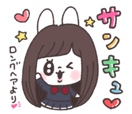 Long hair girl rabbit sticker #13862949