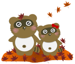 "Ponchan"ofraccoon(autumn,winterversion) sticker #13863572