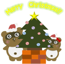 "Ponchan"ofraccoon(autumn,winterversion) sticker #13863575