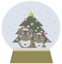 "Ponchan"ofraccoon(autumn,winterversion) sticker #13863578