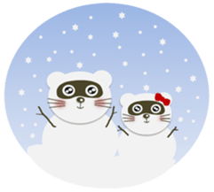 "Ponchan"ofraccoon(autumn,winterversion) sticker #13863580