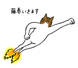 Cat's name is Fujimaki sticker #13864558