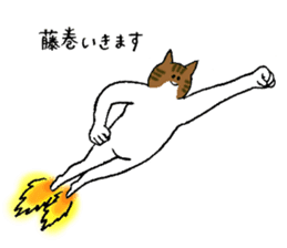 Cat's name is Fujimaki sticker #13864558