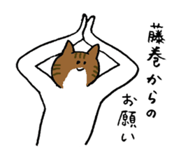 Cat's name is Fujimaki sticker #13864585